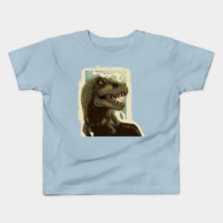 digital illustration t rex dinosaur Kids T-Shirt